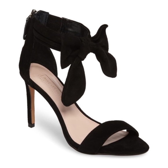 Avec Les Filles Jax Black Kid Suede Ankle Bow Pump leather - Picture 2 of 6